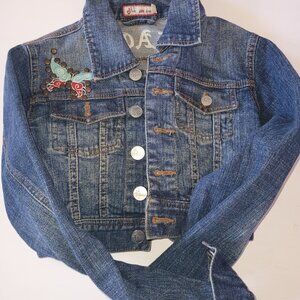 PEACE studded and embroidered cropped jean jacket by J2 Jean